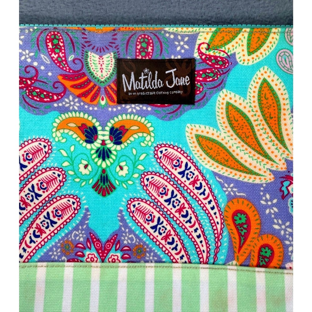 Matilda Jane Clothing Paisley Floral Zip Pouch Clutch Tassel Boho Cosmetic Bag - Picture 11 of 11
